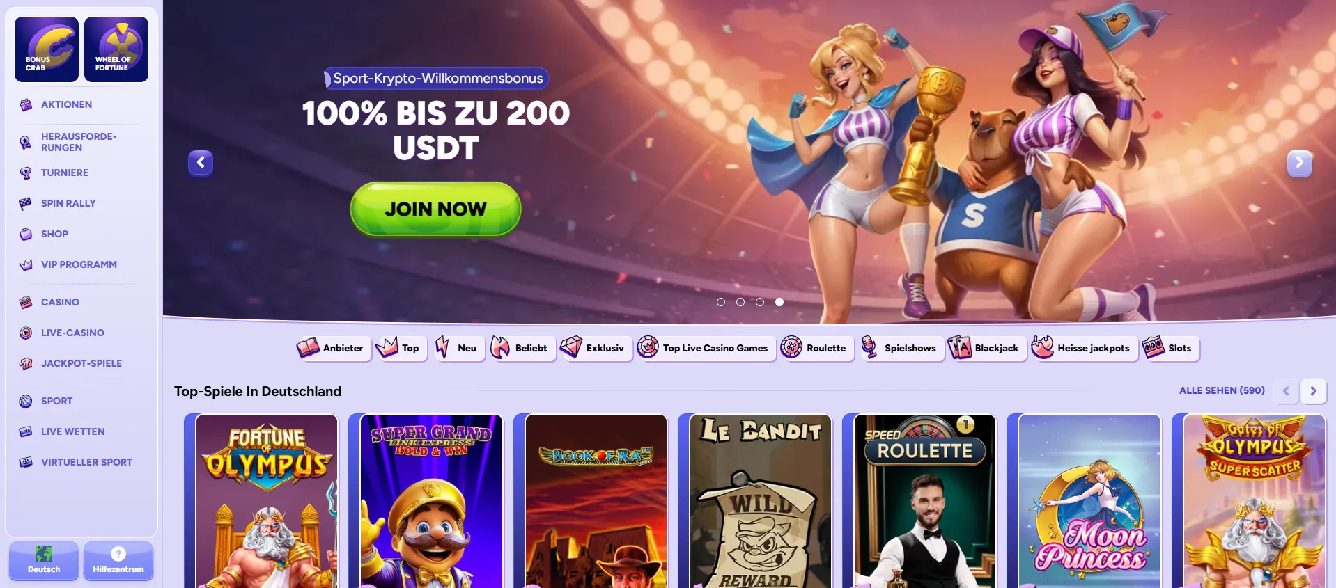Spielangebot im Detail: Slots, Live-Casino, Crash-Games und Provider Spielangebot im Detail: Slots, Live-Casino, Crash-Games und Provider